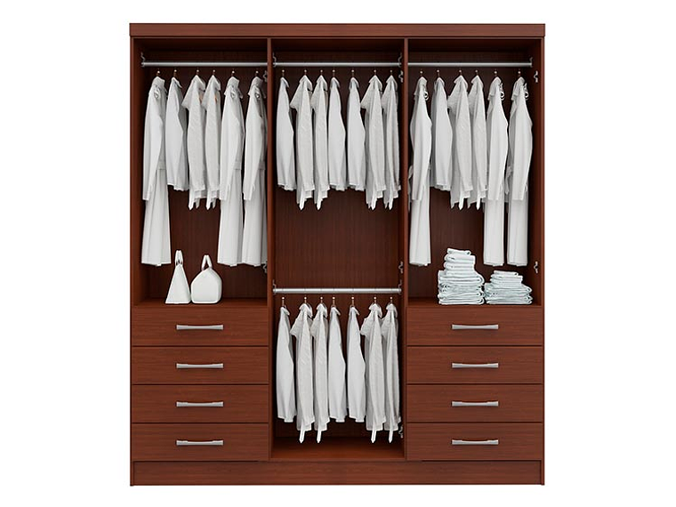 CLOSET  HOME S338 CAOBA 6 PUERTAS 8 CAJONES CAFÉ 4