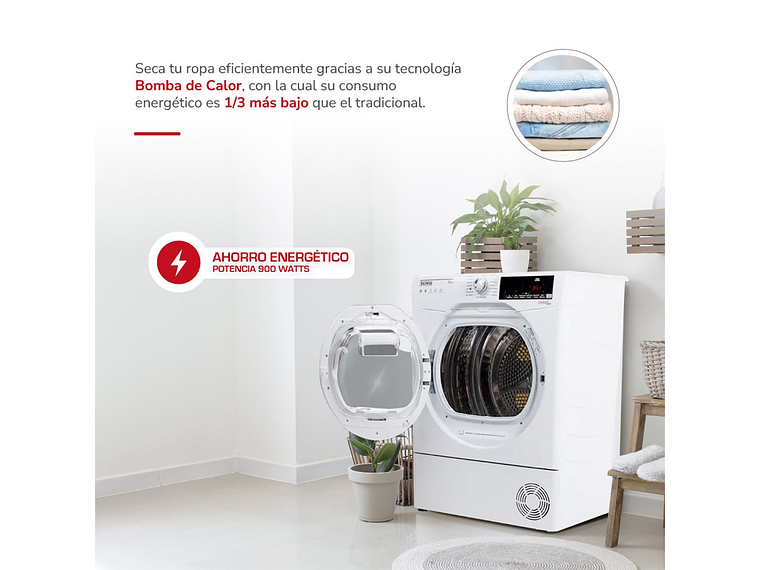 SECADORA DE ROPA BOMBA DE CALOR THOMAS TH-D9KCBC 9KG BLANCO 3