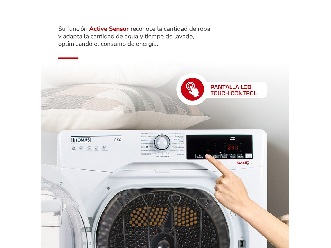 SECADORA DE ROPA BOMBA DE CALOR THOMAS TH-D9KCBC 9KG BLANCO 5