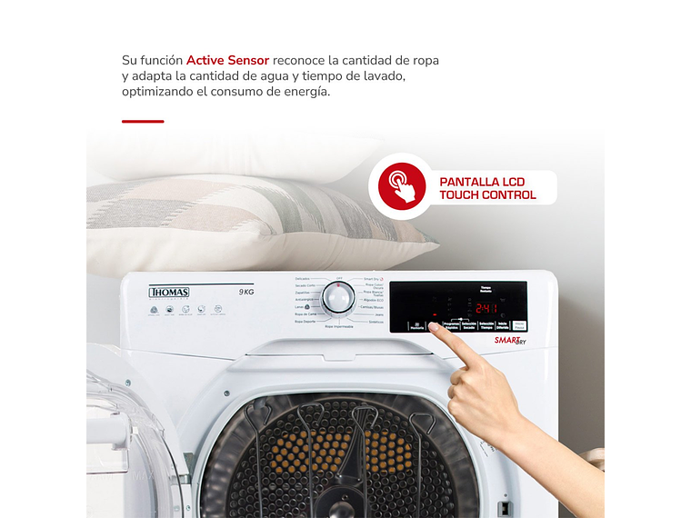 SECADORA DE ROPA BOMBA DE CALOR THOMAS TH-D9KCBC 9KG BLANCO 5