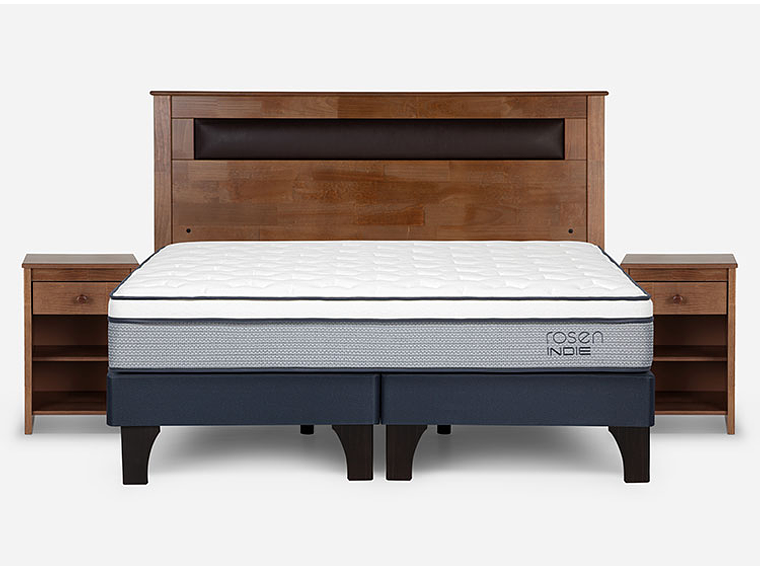 JUEGO DE DORMITORIO ROSEN CAMA EUROPEA INDIE KING AZUL + SET FERRARA 1