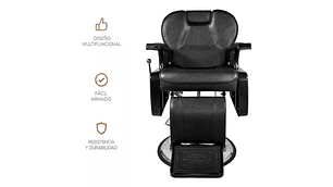 SILLA ACERO NEGRO BARBERIA PELUQUERIA PRO