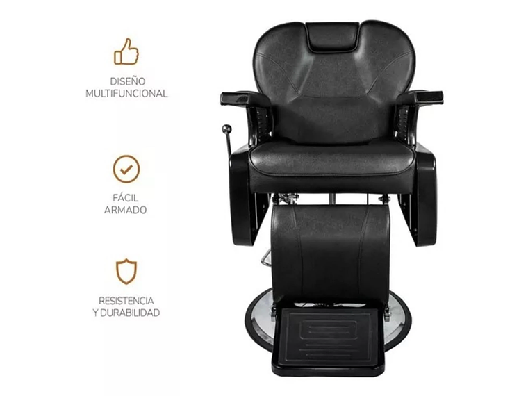 SILLA ACERO NEGRO BARBERIA PELUQUERIA PRO 1