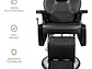 SILLA ACERO NEGRO BARBERIA PELUQUERIA PRO - Miniatura 1