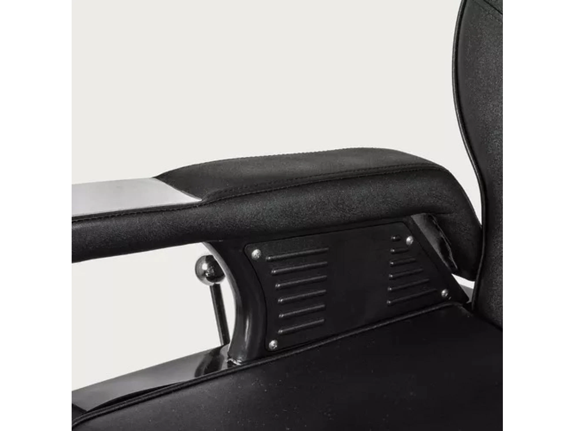 SILLA ACERO NEGRO BARBERIA PELUQUERIA PRO 2