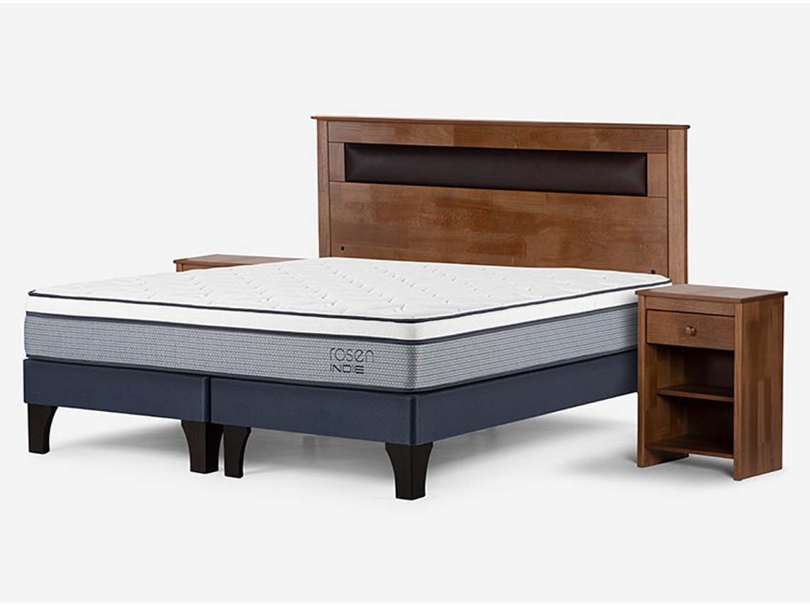 JUEGO DE DORMITORIO ROSEN CAMA EUROPEA INDIE KING AZUL + SET FERRARA 2