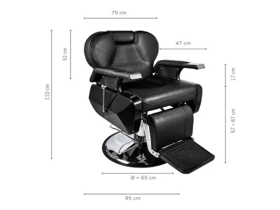 SILLA ACERO NEGRO BARBERIA PELUQUERIA PRO 3