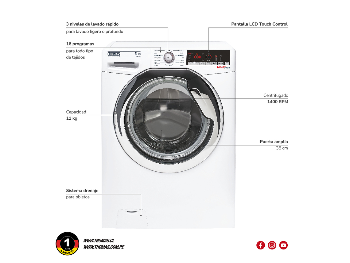 LAVADORA CARGA FRONTAL 11 KG 2