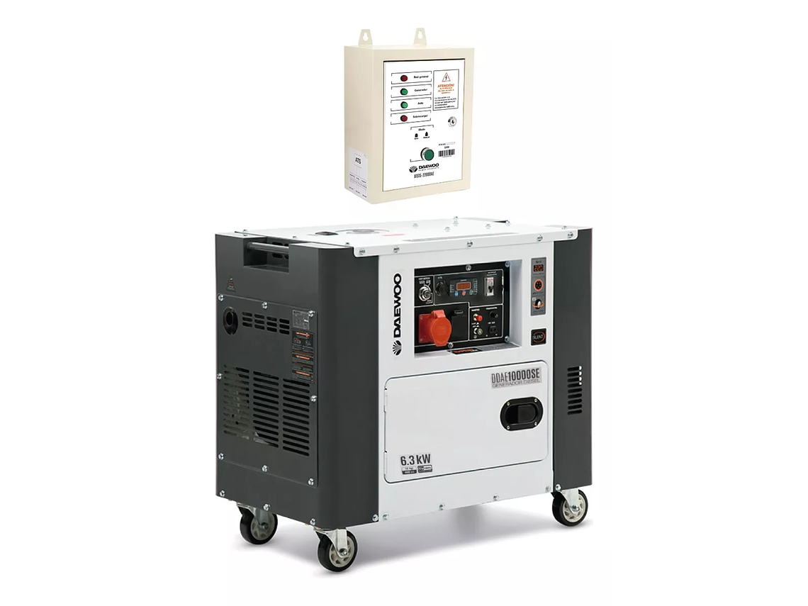 GENERADOR DIESEL 6.3KW INS 15HP + TABLERO TRANSF. ATS DAEWOO 4