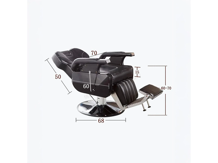 SILLA ACERO NEGRO BARBERIA PELUQUERIA PRO 8