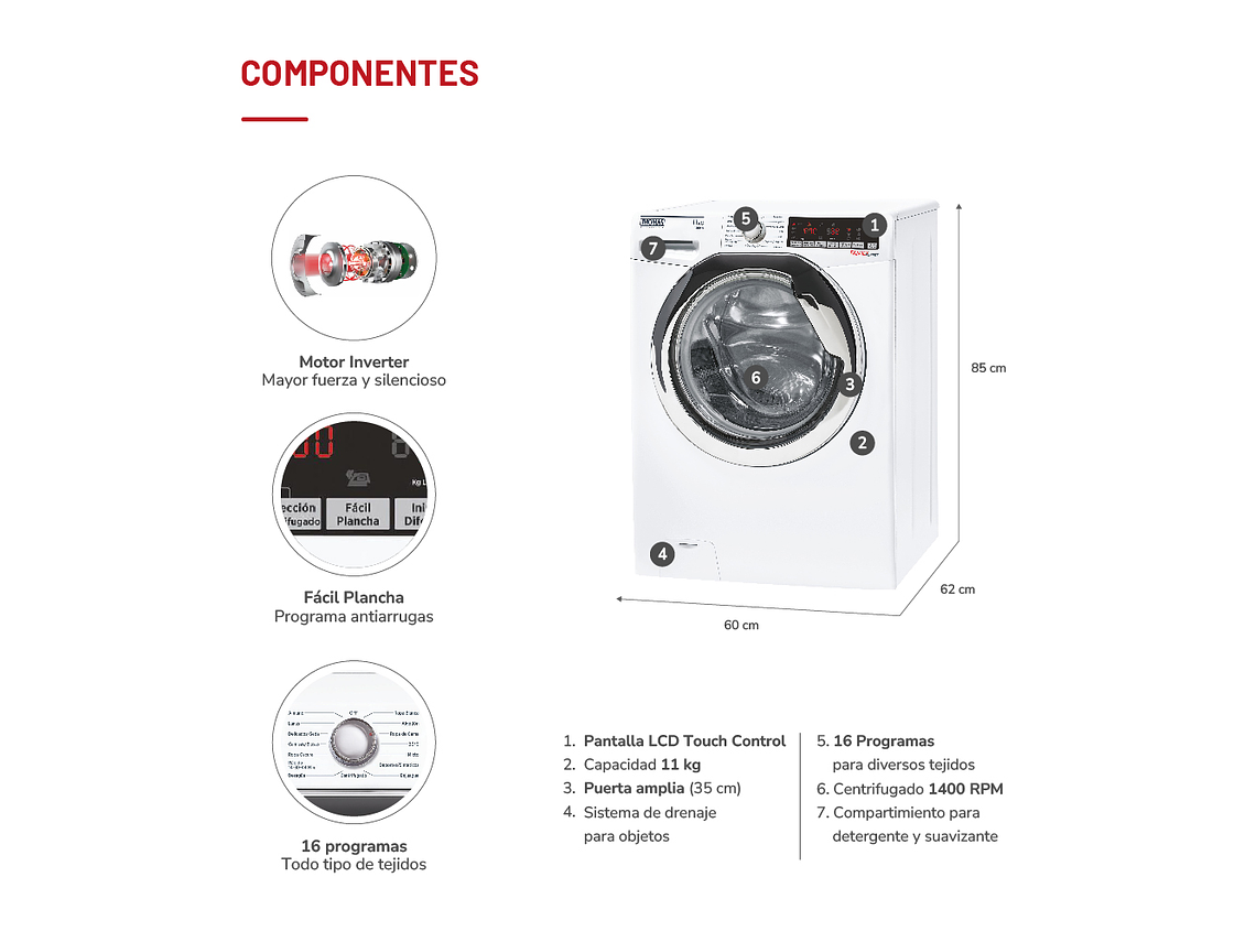 LAVADORA CARGA FRONTAL 11 KG 8