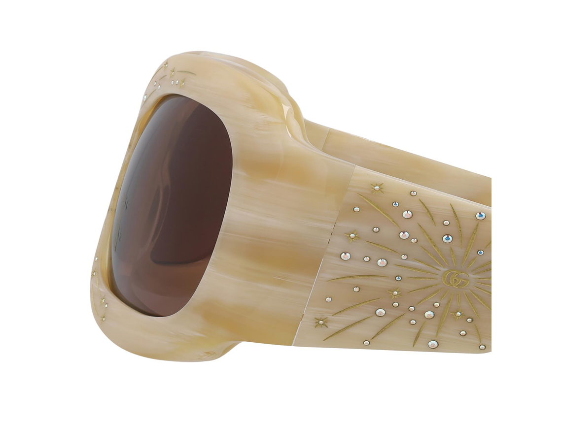 GAFAS DE SOL GUCCI SHIELD-FRAME DE ACETATO PARA MUJER EN MARRÓN 4