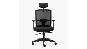 SILLA OFICINA TAYLOR SYNCRO NEGRO CON CABECERO FORM