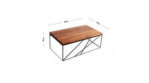MESA CENTRO ILOFT ROBLE BARLETTA M 100X60 ACERO