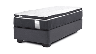 JUEGO DE DORMITORIO DRIMKIP CAMA AMERICANA DUO POCKET PLUS 1 PLAZA GRIS + TOPPER