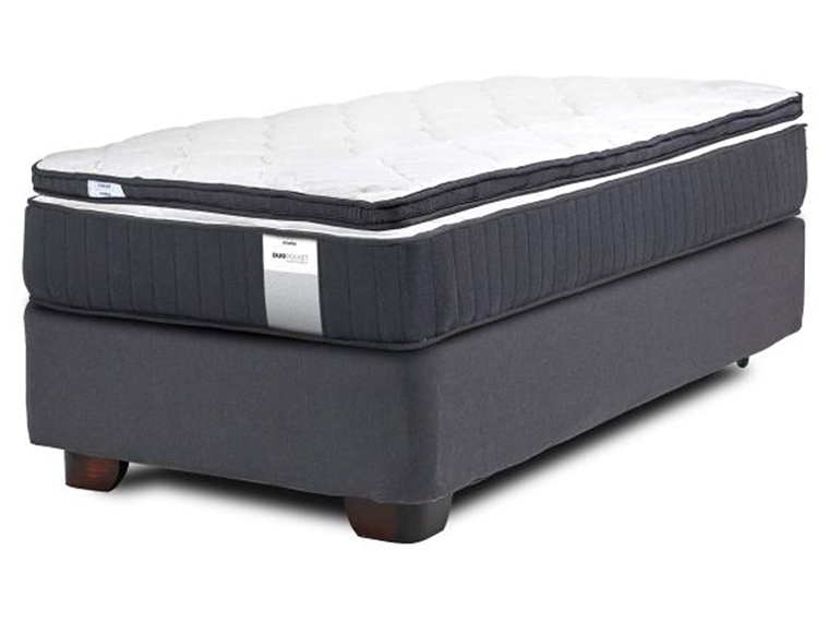 JUEGO DE DORMITORIO DRIMKIP CAMA AMERICANA DUO POCKET PLUS 1 PLAZA GRIS + TOPPER 1