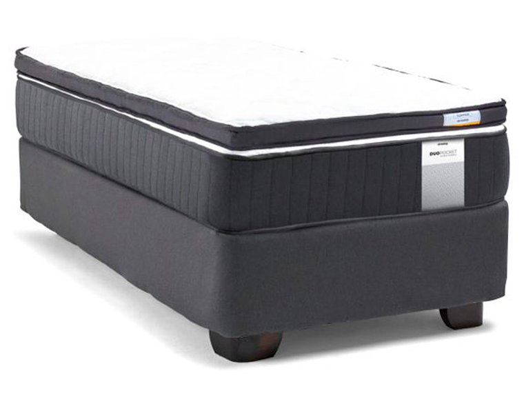 JUEGO DE DORMITORIO DRIMKIP CAMA AMERICANA DUO POCKET PLUS 1 PLAZA GRIS + TOPPER 2