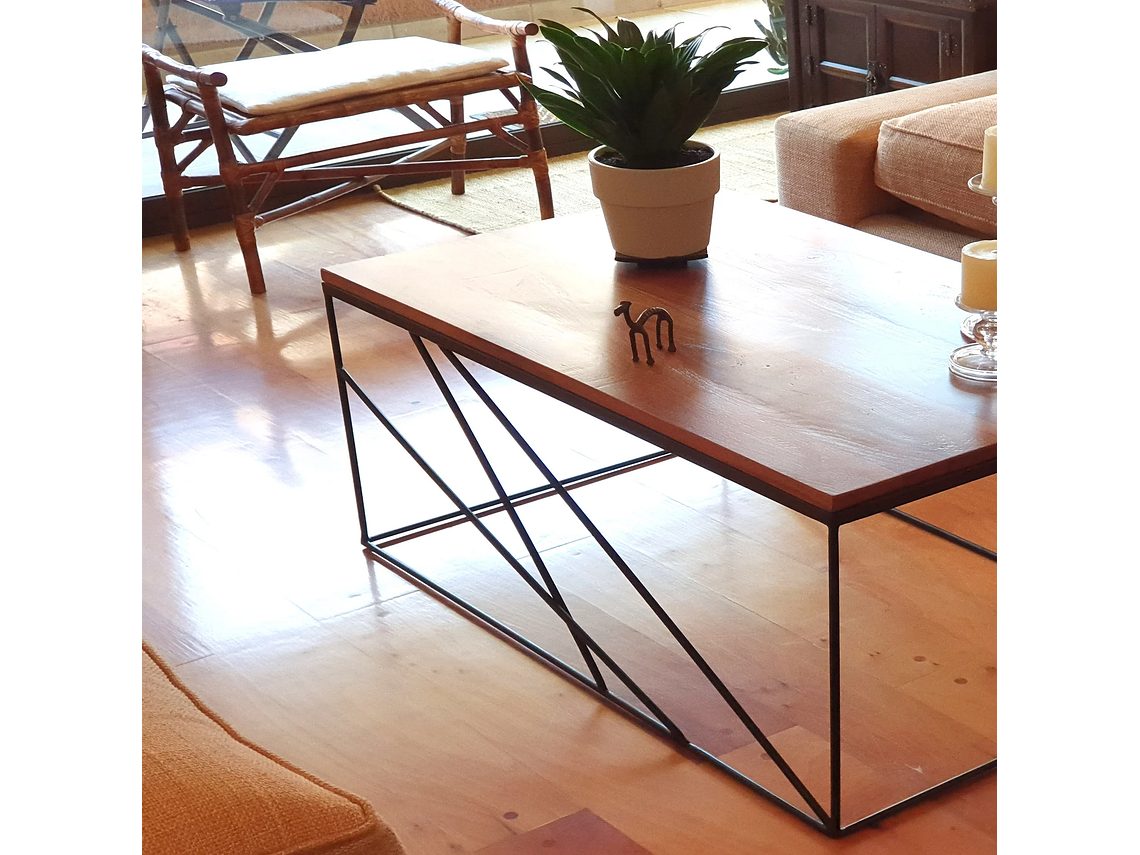 MESA CENTRO ILOFT ROBLE BARLETTA M 100X60 ACERO 3