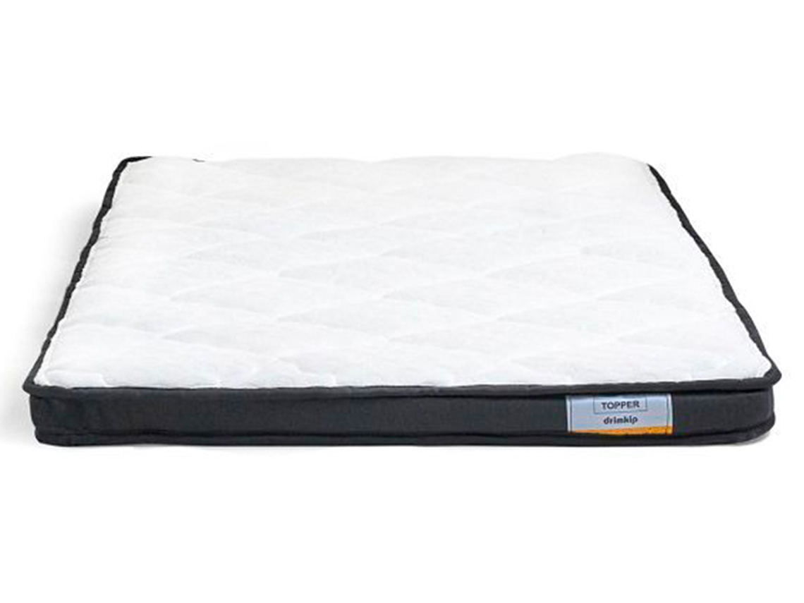 JUEGO DE DORMITORIO DRIMKIP CAMA AMERICANA DUO POCKET PLUS 1 PLAZA GRIS + TOPPER 3