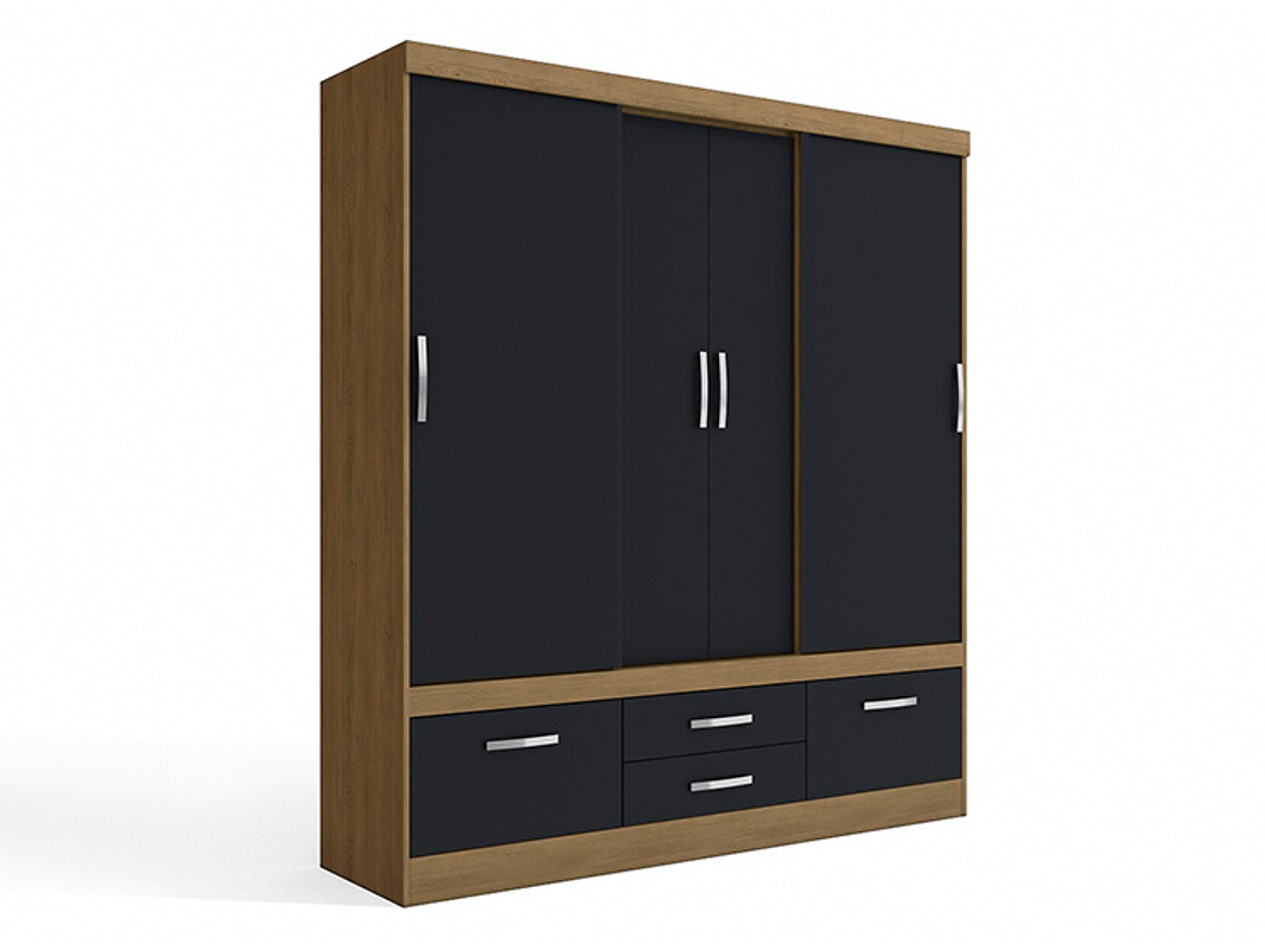 CLOSET YARDAS FREIJO S453 4 PUERTAS 4 CAJONES NEGRO MATE 1