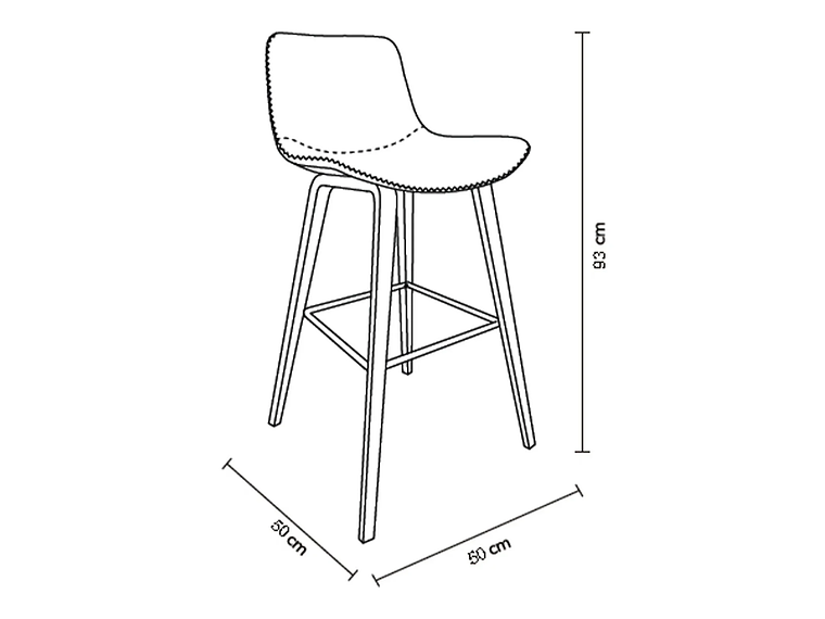 PACK 4 SILLA PISO DE BAR DE MADERA Y CUERO 2
