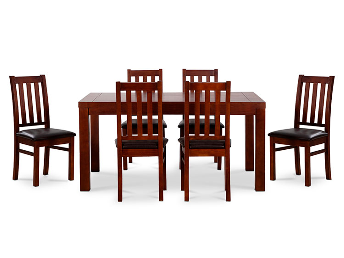  JUEGO DE COMEDOR CIC ÑUBLE PU 6 SILLAS CHOCOLATE 1