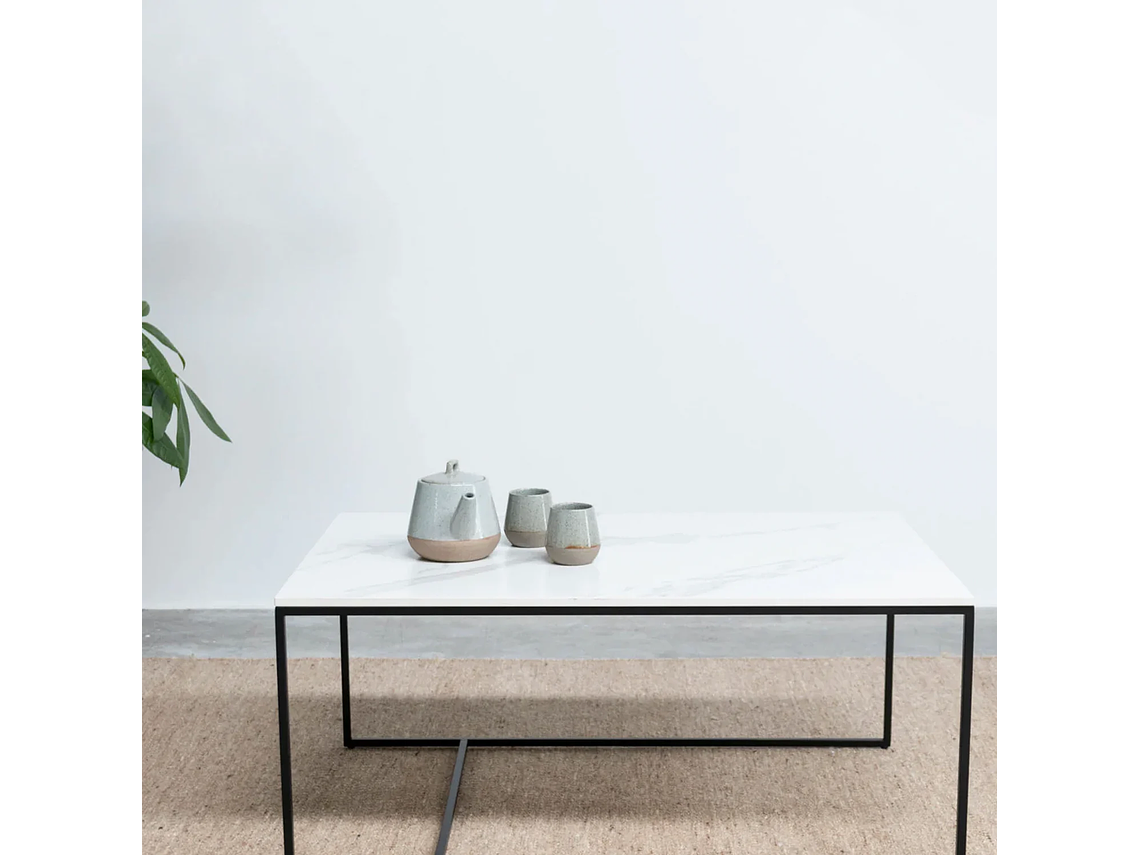 MESA DE CENTRO FORM DESIGN ALONZA TIPO MÁRMOL 90 BLANCO CERÁMICA 1