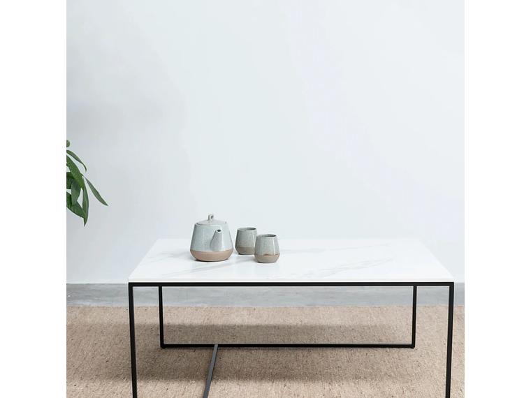 MESA DE CENTRO FORM DESIGN ALONZA TIPO MÁRMOL 90 BLANCO CERÁMICA 1