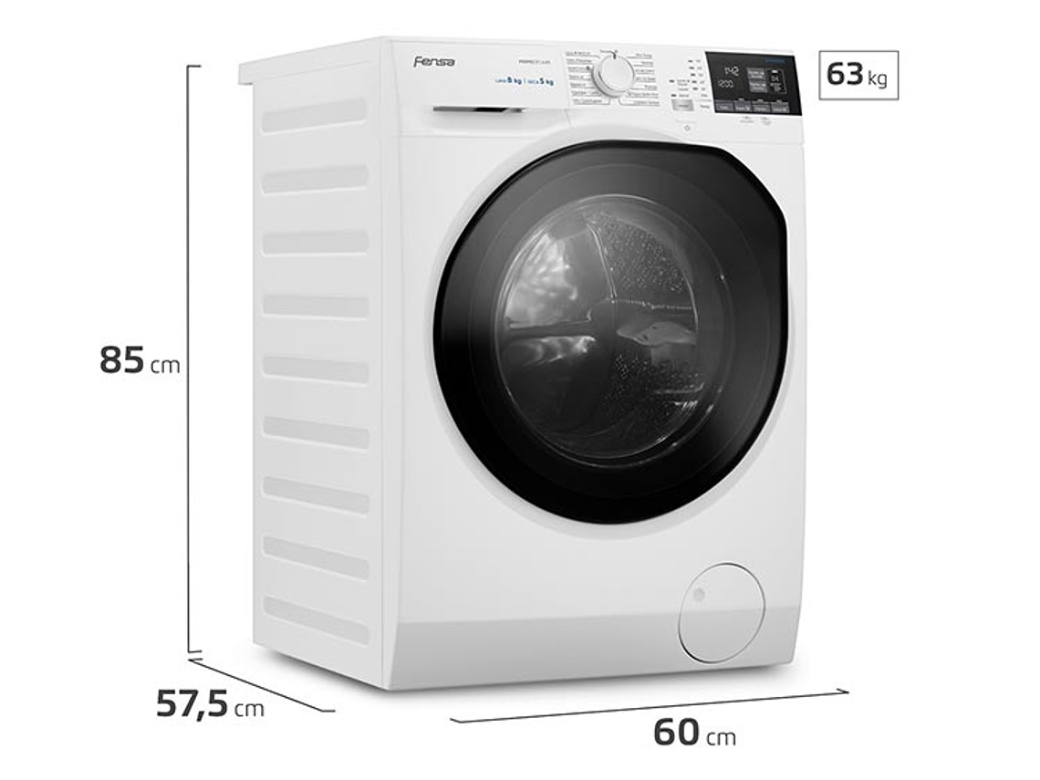 LAVADORA SECADORA FENSA PERFECT CARE 8WD  8KG/5KG BLANCO 4