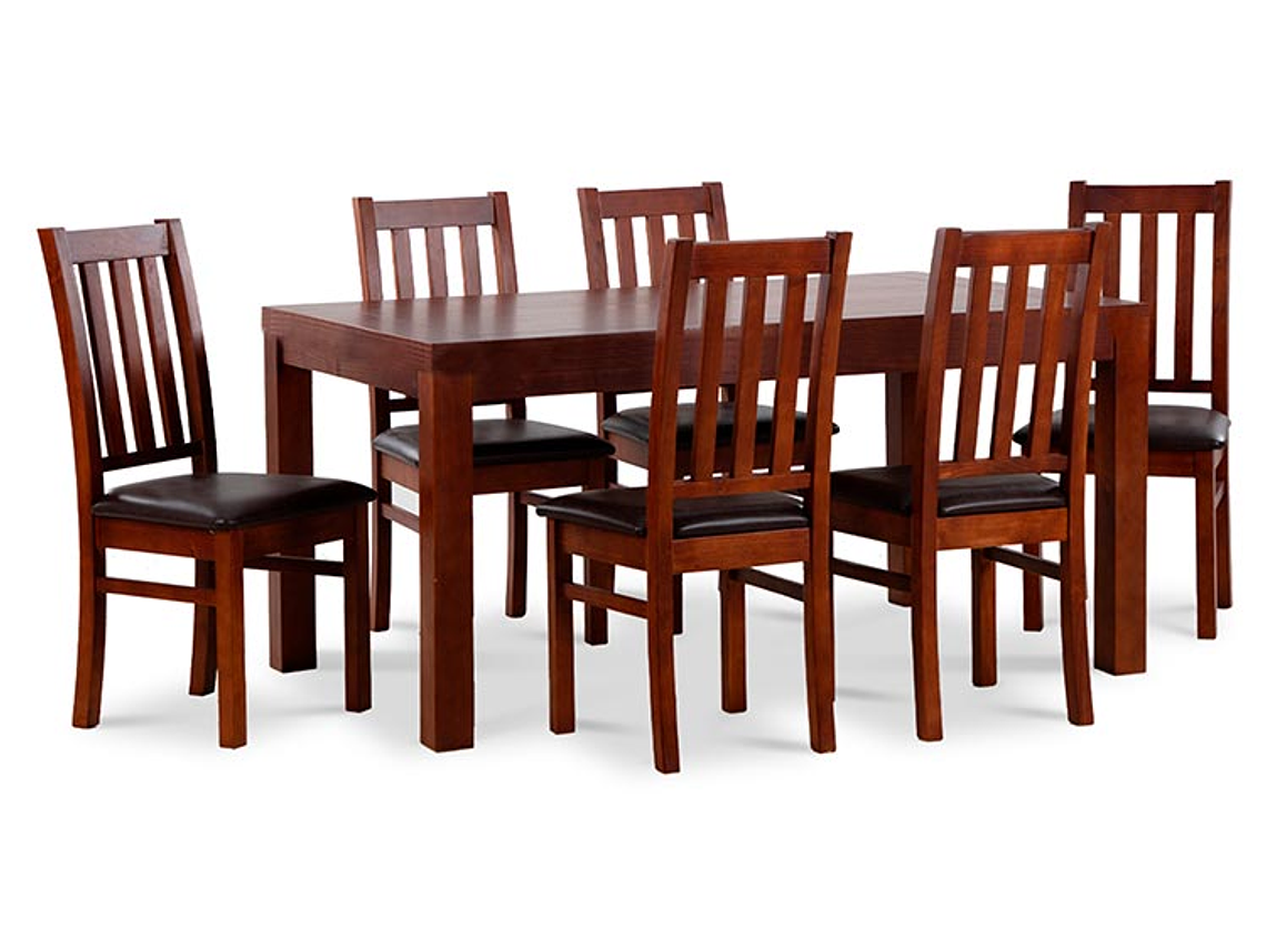  JUEGO DE COMEDOR CIC ÑUBLE PU 6 SILLAS CHOCOLATE 4