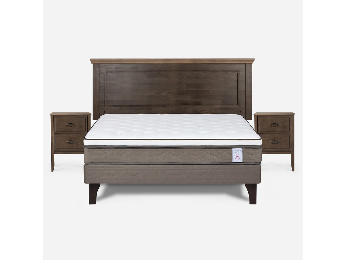 JUEGO DE DORMITORIO ROSEN CAMA EUROPEA NEW STYLE 6 BN 2 PLAZAS + SET ANNA 1