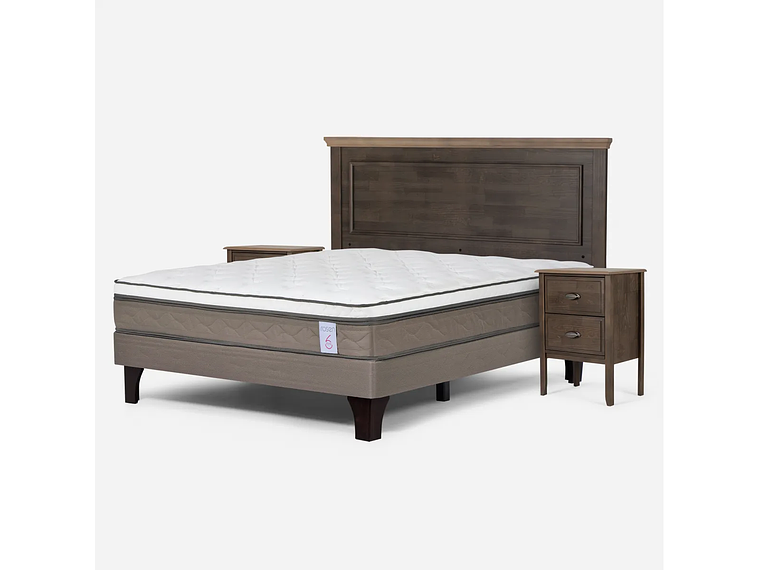 JUEGO DE DORMITORIO ROSEN CAMA EUROPEA NEW STYLE 6 BN 2 PLAZAS + SET ANNA 2