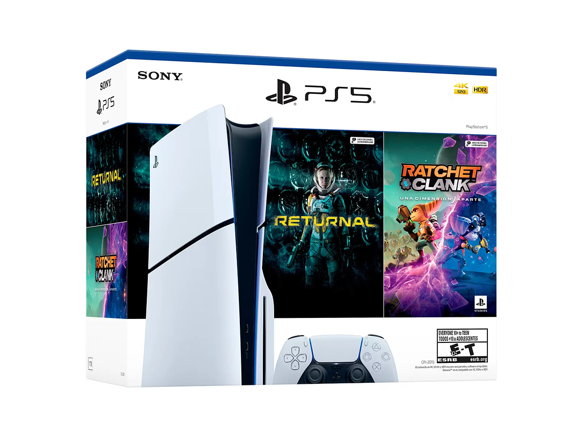 CONSOLA PS5 PLAYSTATION 5 SLIM CON DISCO + 2 JUEGOS 4