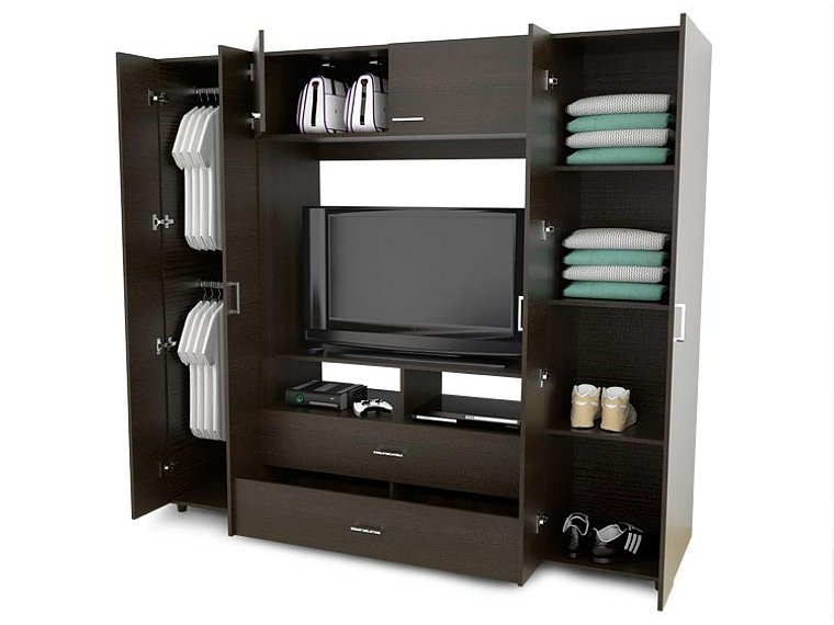 CLOSET TUHOME ENTRETENIMIENTO MANILA Z- 200 6 PUERTAS 2 CAJONES 4