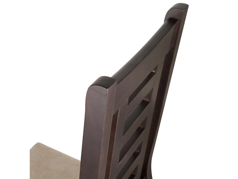 SILLAS ARTHOME PASCAL MADERA CHOCOLATE PACK 4 TAPIZ BEIGE JASPEADO 2