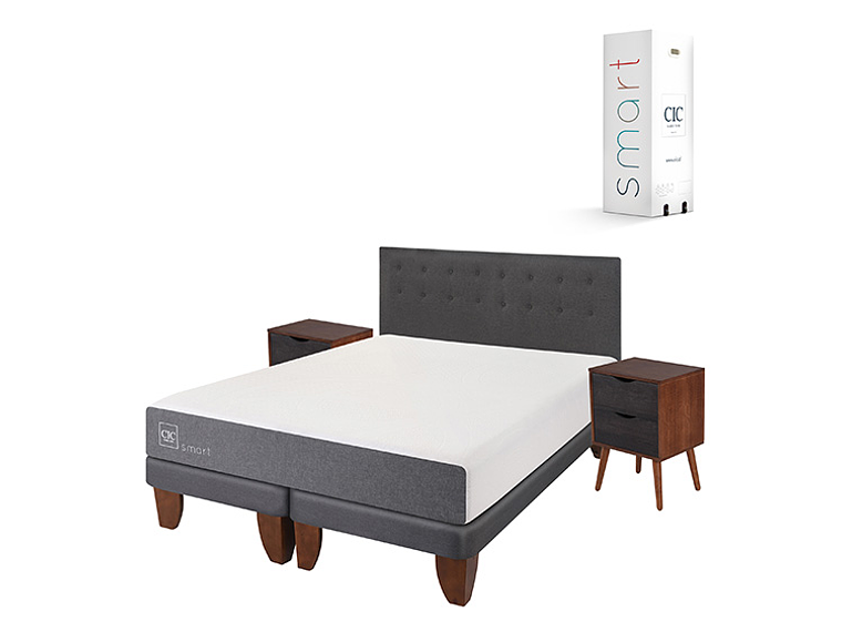 JUEGO DE DORMITORIO CIC CAMA EUROPEA SMART KING + SET EUFRATES 2