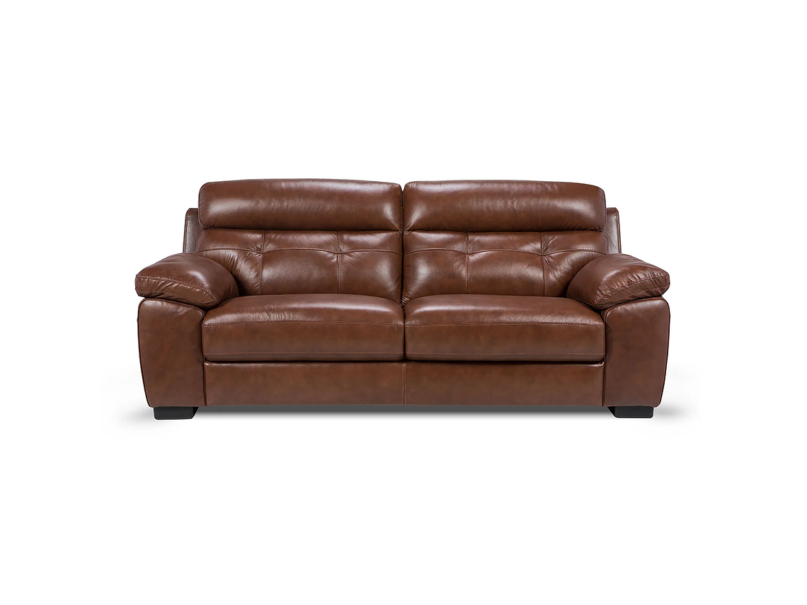 SOFÁ ROSEN FLAMINIO 3 CUERPOS CUERO CARAMELO 1