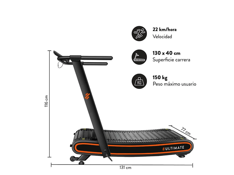 TROTADORA ULTIMATE FITNESS C300 22 KM/HR CURVA 2