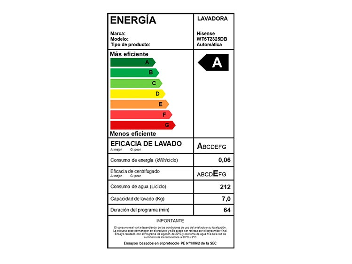 LAVADORA CARGA SUPERIOR HISENSE WT3T2325DB 23KG NEGRO 2