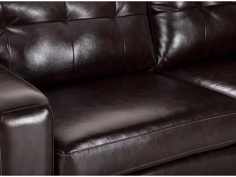 SOFÁ ROSEN BREMEN PU BITONO 3 CUERPOS CHOCOLATE 5