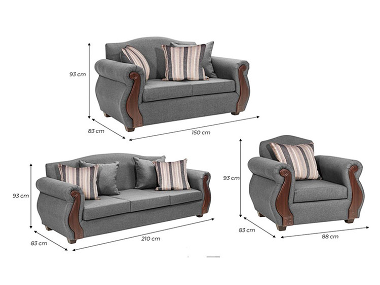 JUEGO DE LIVING INNOVAMUEBLES NEW BUGAMBILIA PU 321 4