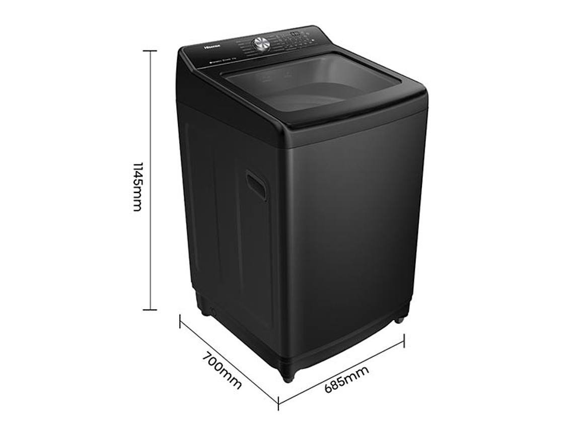 LAVADORA CARGA SUPERIOR HISENSE WT3T2325DB 23KG NEGRO 4