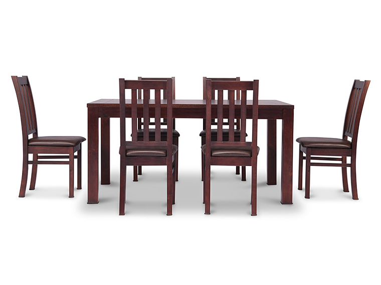 JUEGO DE COMEDOR CIC ÑUBLE PU 6 SILLAS CHOCOLATE 1