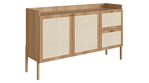 BUFFET DECOCASA OSLO 27969 RATAN 1.4 13 PUERTAS 2 CAJONES