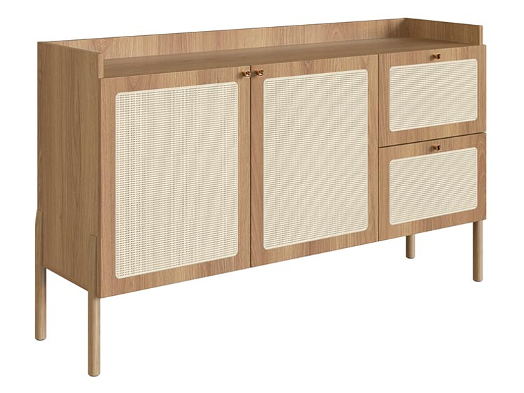 BUFFET DECOCASA OSLO 27969 RATAN 1.4 13 PUERTAS 2 CAJONES 2