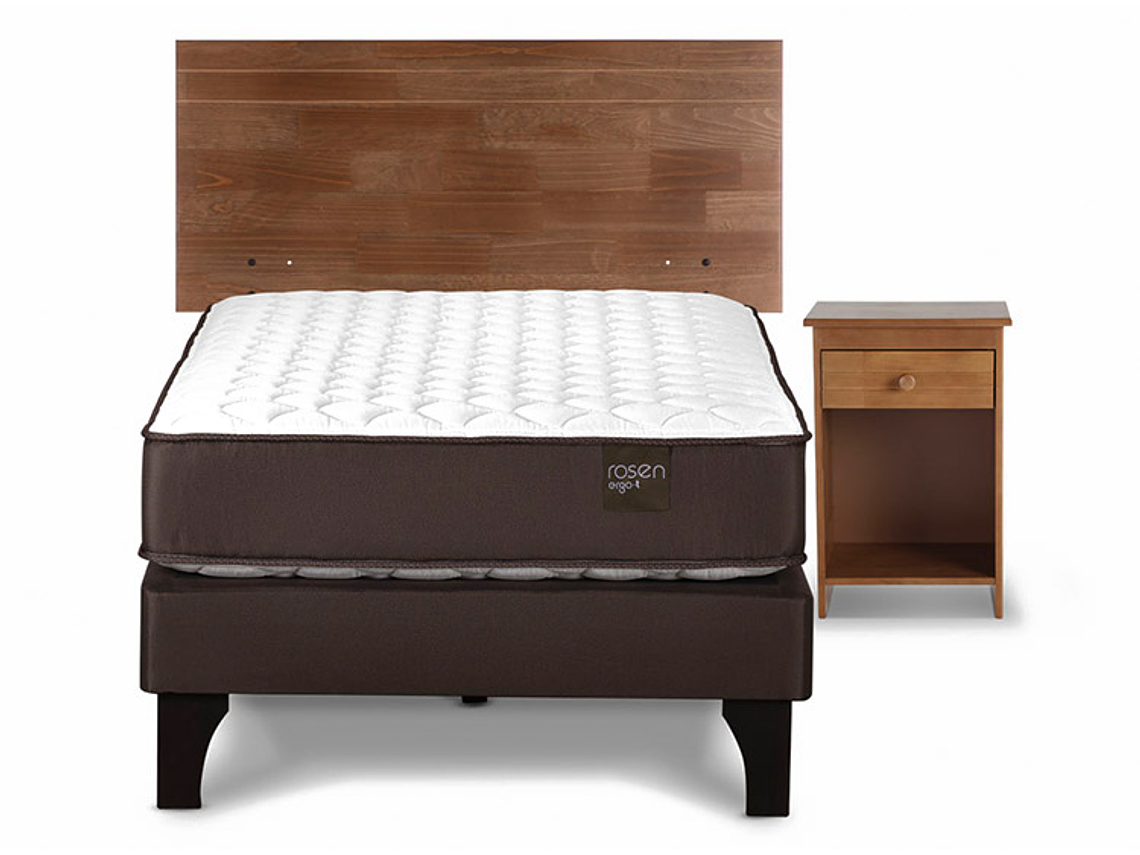 JUEGO DE DORMITORIO ROSEN CAMA EUROPEA ERGO T 1 PLAZA + SET TABOR CARMAREL 1