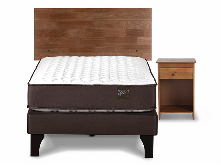 JUEGO DE DORMITORIO ROSEN CAMA EUROPEA ERGO T 1 PLAZA + SET TABOR CARMAREL 1