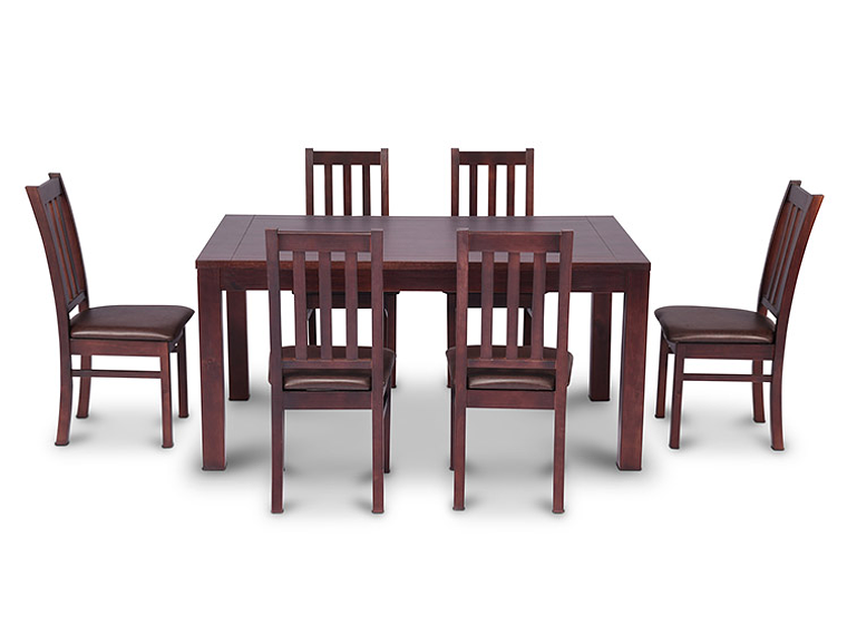 JUEGO DE COMEDOR CIC ÑUBLE PU 6 SILLAS CHOCOLATE 5