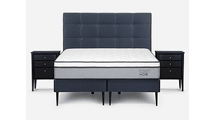 JUEGO DE DORMITORIO ROSEN CAMA EUROPEA INDIE BD 2 PLAZAS + SET ISSEY AZUL