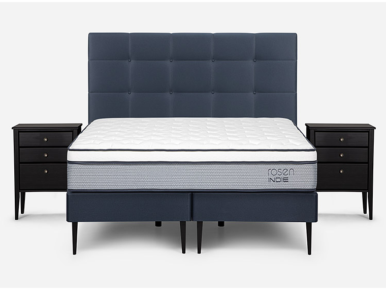 JUEGO DE DORMITORIO ROSEN CAMA EUROPEA INDIE BD 2 PLAZAS + SET ISSEY AZUL 1